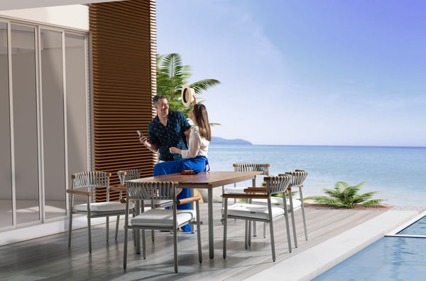 COMEDOR IBIZA CON 8 SILLAS BAMBOO (CUSTOM MADE)
