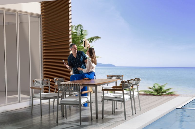 COMEDOR IBIZA CON 8 SILLAS BAMBOO (CUSTOM MADE)