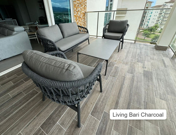 LIVING BARI CHARCOAL + MESA RECTANGULAR