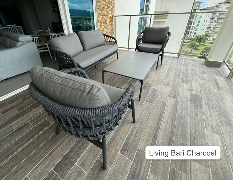 LIVING BARI CHARCOAL + MESA RECTANGULAR