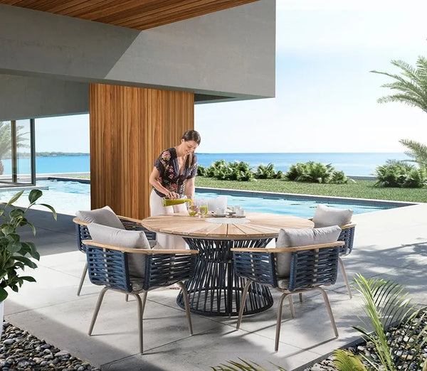 Mesa de comedor Francia o Montecarlo 200 tablero teca